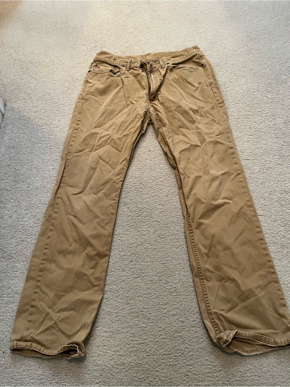 Men's Khaki Straight-Leg Pants